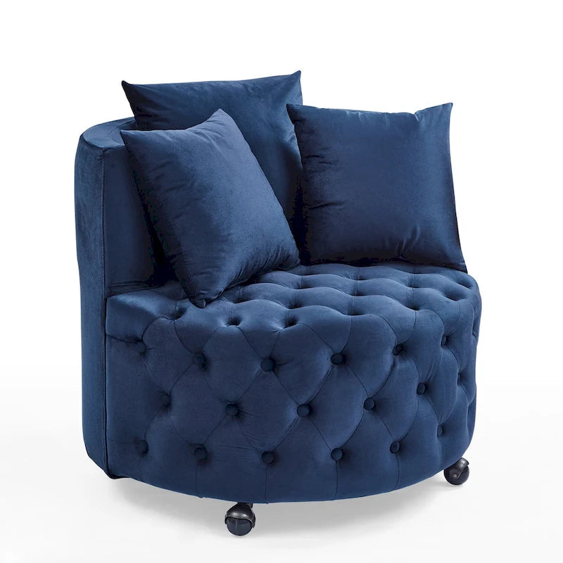 Blue Modern 30 Swivel Tufted Accent Chair