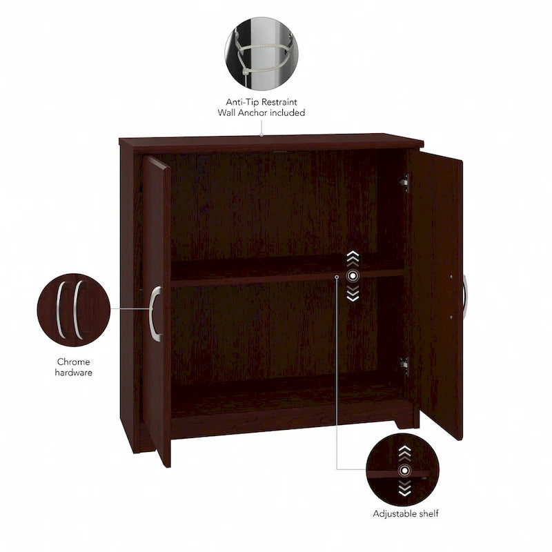 Bush Furniture Cabot Small Storage Cabinet with Doors