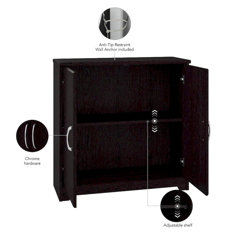 Bush Furniture Cabot Small Storage Cabinet with Doors