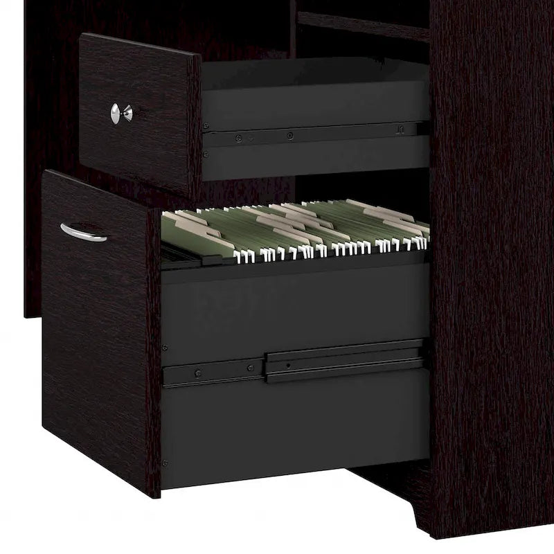 Cabot 60W L-Shaped Desk with Hutch and Storage by Bush Furniture