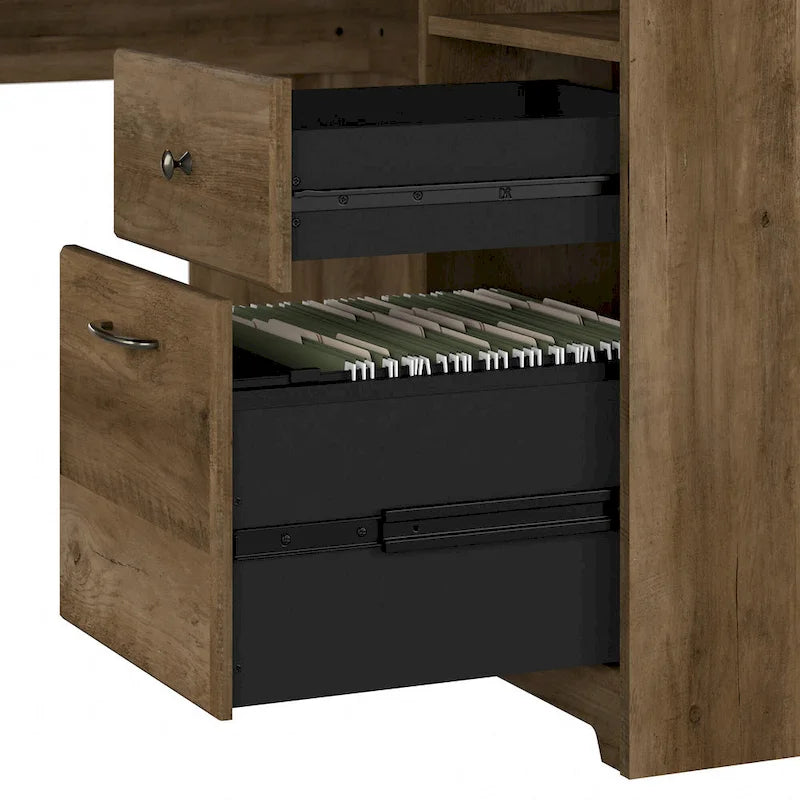 Cabot 60W L-Shaped Desk with Hutch and Storage by Bush Furniture
