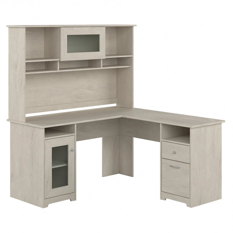 Cabot 60W L-Shaped Desk with Hutch and Storage by Bush Furniture