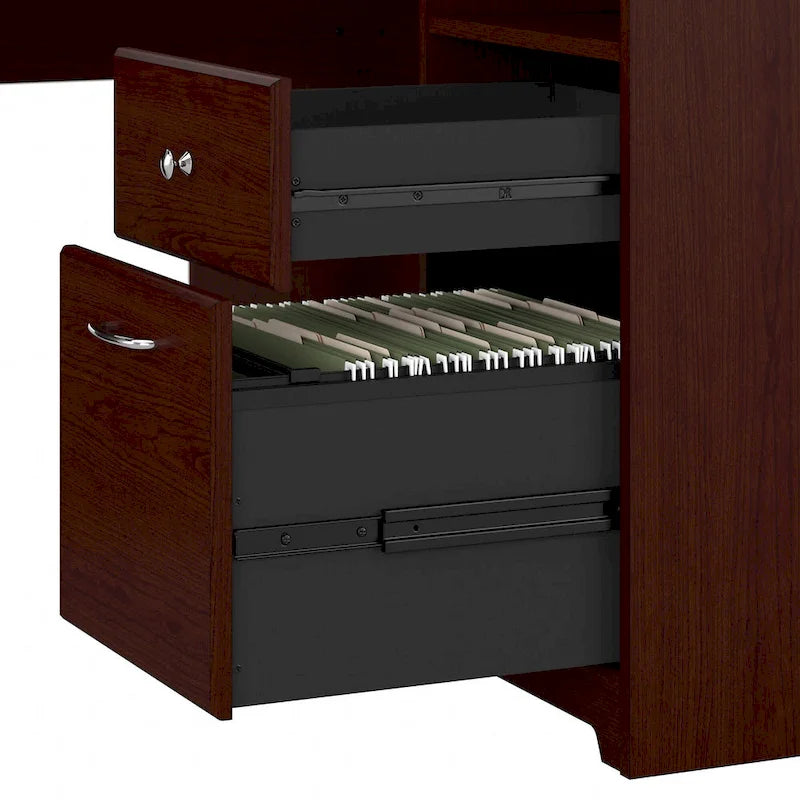Cabot 60W L-Shaped Desk with Hutch and Storage by Bush Furniture