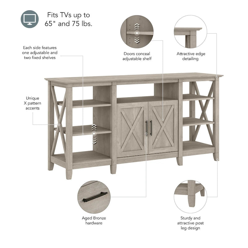 Key West Tall TV Stand with Storage by Bush Furniture