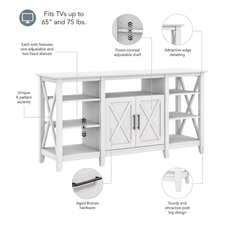 Key West Tall TV Stand with Storage by Bush Furniture
