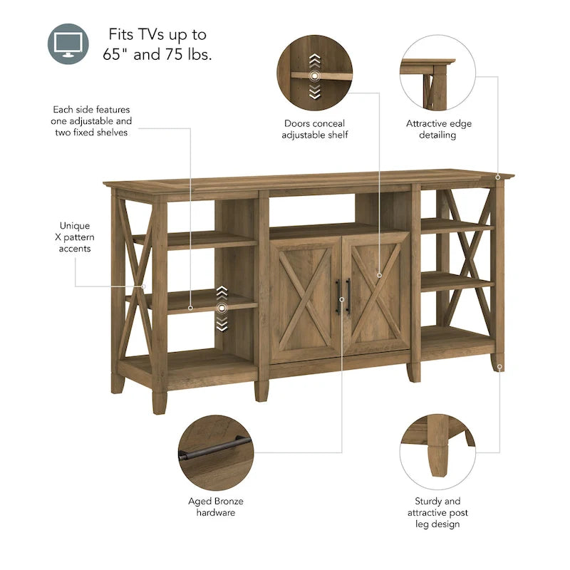 Key West Tall TV Stand with Storage by Bush Furniture