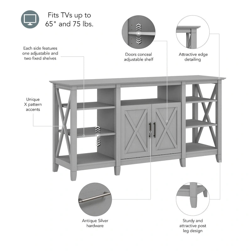 Key West Tall TV Stand with Storage by Bush Furniture