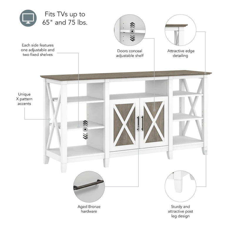Key West Tall TV Stand with Storage by Bush Furniture