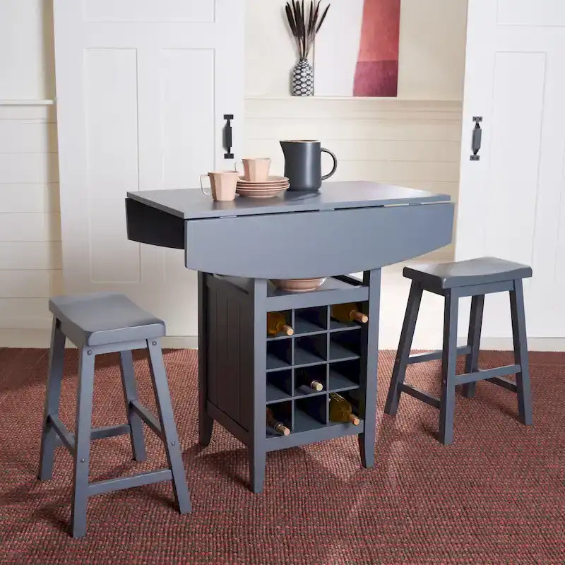 SAFAVIEH Mascha 3-Piece Set Drop Leaf Pub Table - 36 W x 36 L x 36 H - 36Wx36Dx36H
