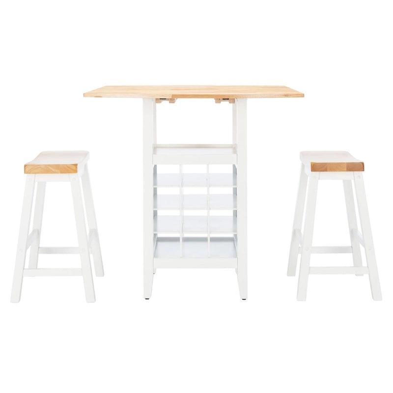 SAFAVIEH Mascha 3-Piece Set Drop Leaf Pub Table - 36 W x 36 L x 36 H - 36Wx36Dx36H