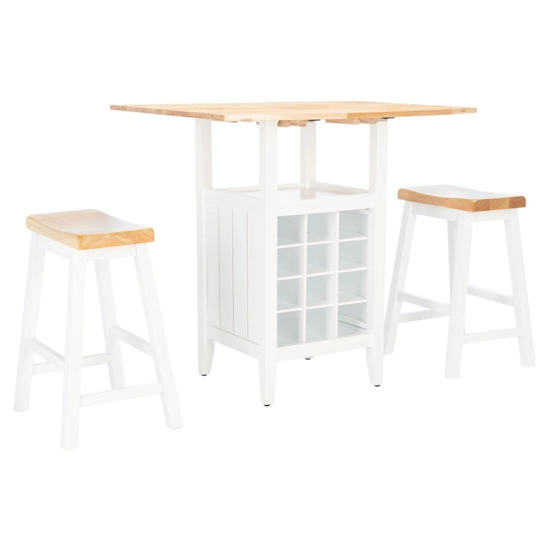 SAFAVIEH Mascha 3-Piece Set Drop Leaf Pub Table - 36 W x 36 L x 36 H - 36Wx36Dx36H