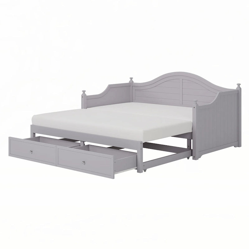 Twin Size Daybed with Extended Pop Up Trundle