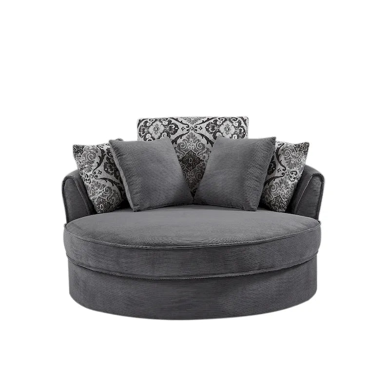 GDFStudio Harrison Swivel Accent Barrel Chair for Relaxed Living