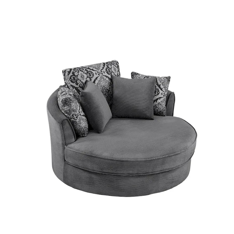 GDFStudio Harrison Swivel Accent Barrel Chair for Relaxed Living