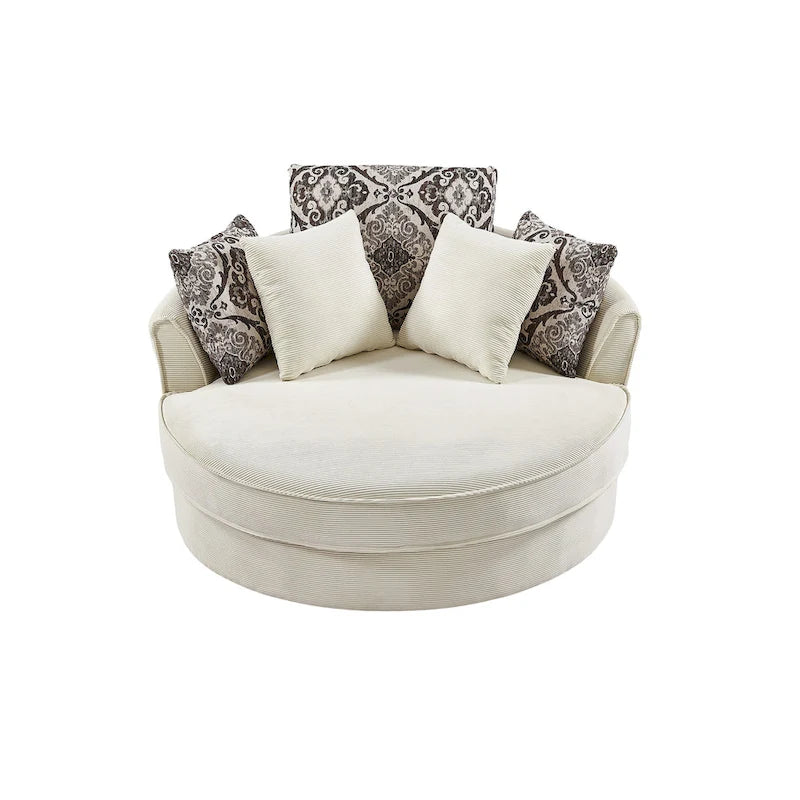 GDFStudio Harrison Swivel Accent Barrel Chair for Relaxed Living