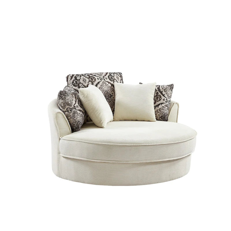 GDFStudio Harrison Swivel Accent Barrel Chair for Relaxed Living