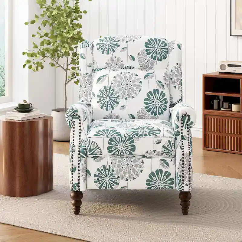 Barnn Upholstered Recliner with Wing Back by Christopher Knight Home