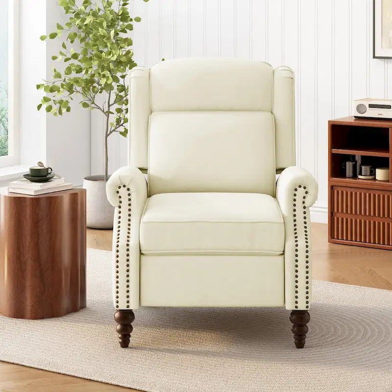 Barnn Upholstered Recliner with Wing Back by Christopher Knight Home