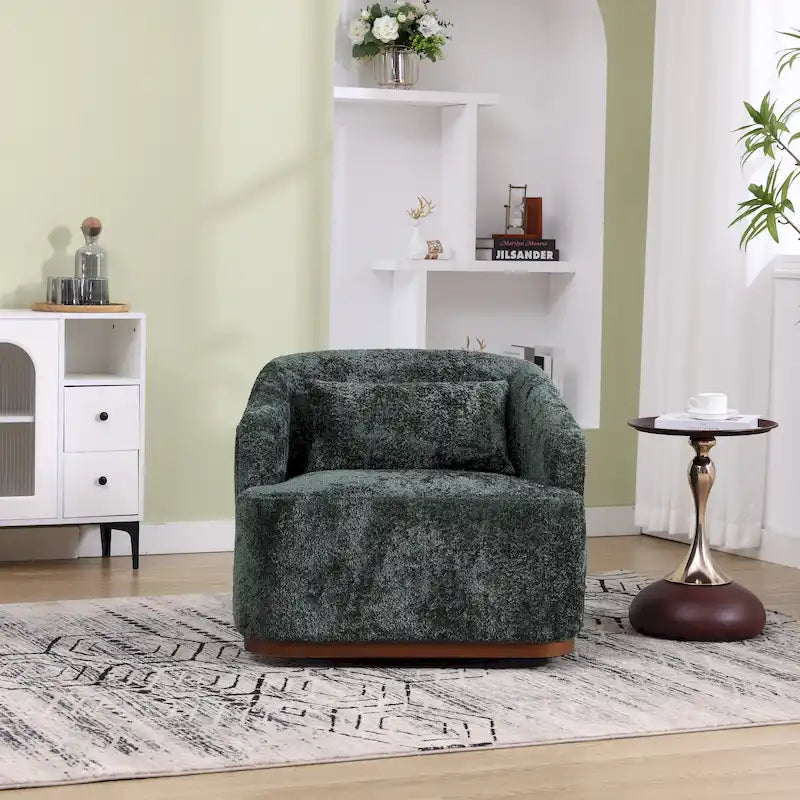 GDFStudio - Mia Chenille Fabric Swivel Accent Chair with Comfortable Cushions and Sturdy Base