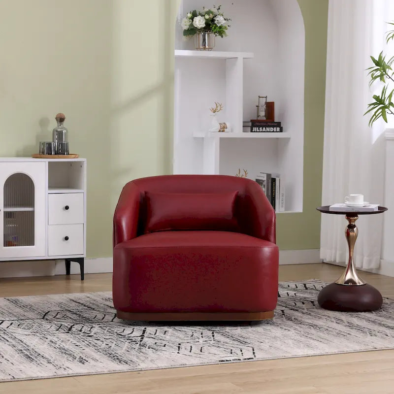 GDFStudio - Mia Chenille Fabric Swivel Accent Chair with Comfortable Cushions and Sturdy Base