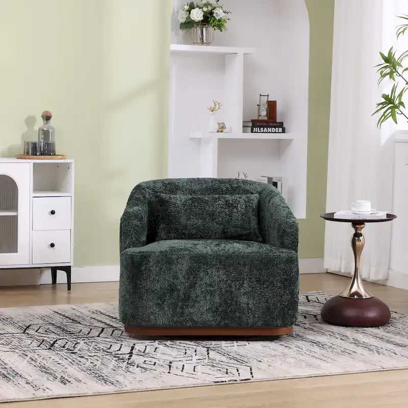 GDFStudio - Mia Chenille Fabric Swivel Accent Chair with Comfortable Cushions and Sturdy Base