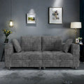 77.95 Fabric 3-Seater Sofa with Tool-Free Assembly, Space-Saving Design, and Solid Wood Frame