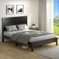 Gymax Twin/Full/Queen Size Bed Frame Platform Slat High Headboard