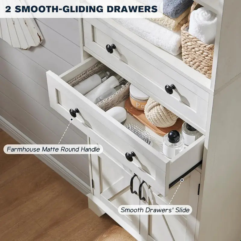 72 Tall Bathroom Storage Cabinet, Farmhouse Storage Cabinet - N/A