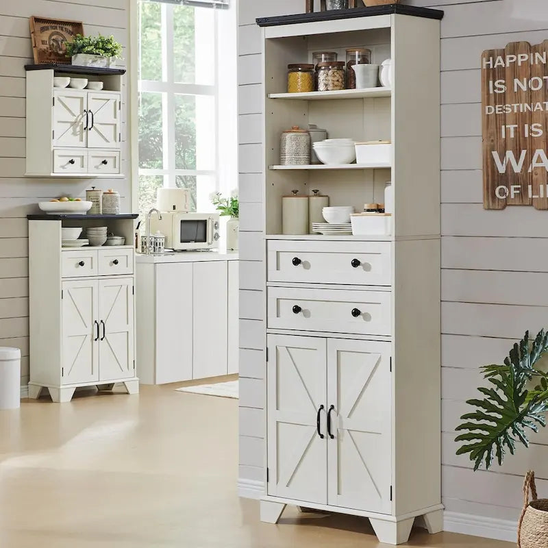 72 Tall Bathroom Storage Cabinet, Farmhouse Storage Cabinet - N/A