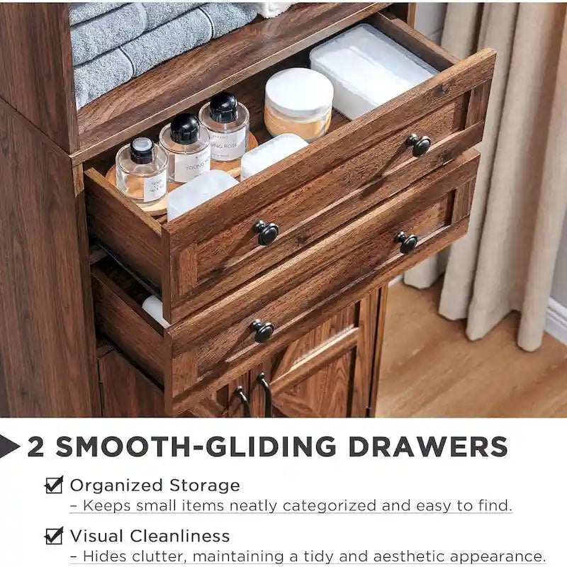 72 Tall Bathroom Storage Cabinet, Farmhouse Storage Cabinet - N/A