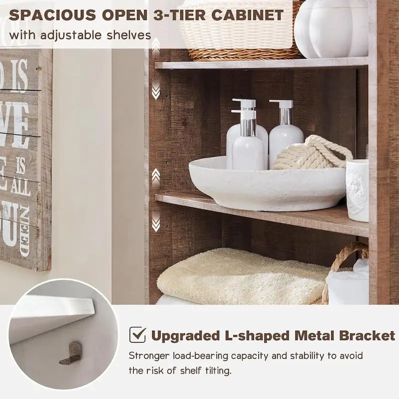 72 Tall Bathroom Storage Cabinet, Farmhouse Storage Cabinet - N/A