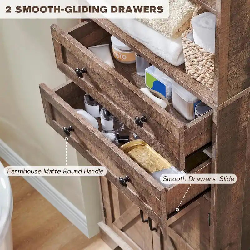 72 Tall Bathroom Storage Cabinet, Farmhouse Storage Cabinet - N/A