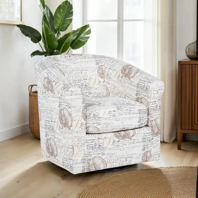 Moriarty Coastal/Beach/Ocean Inspired Swivel Accent Arm Chair