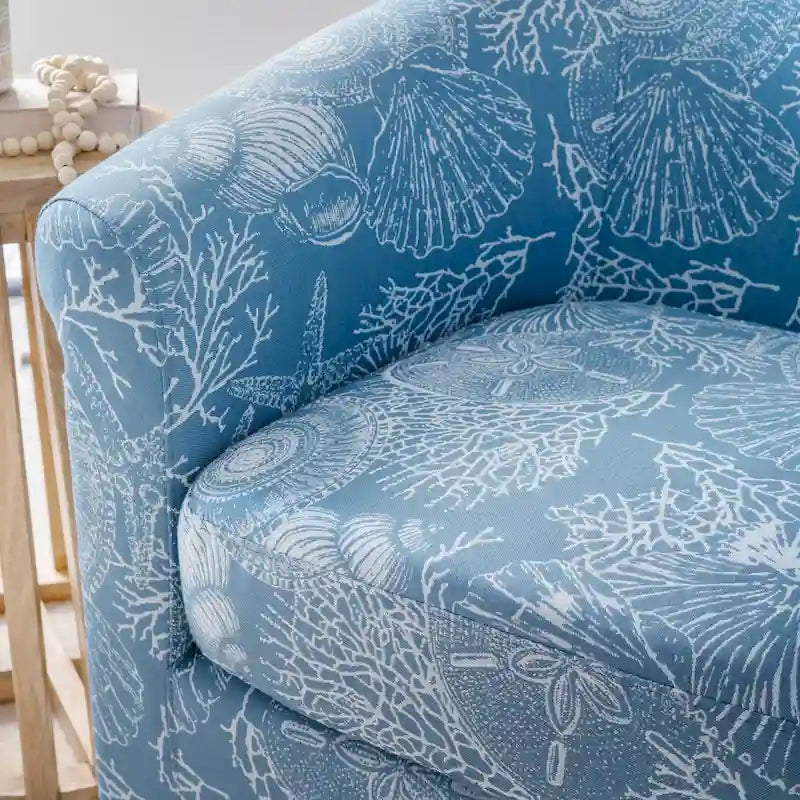 Moriarty Coastal/Beach/Ocean Inspired Swivel Accent Arm Chair