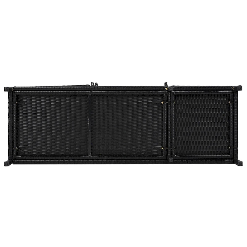 Wicker Outdoor Storage Cabinet Weather-proof Kitchen Island Rattan Bar Table with Tempered Glass Desktop and Drawer Pool Toys