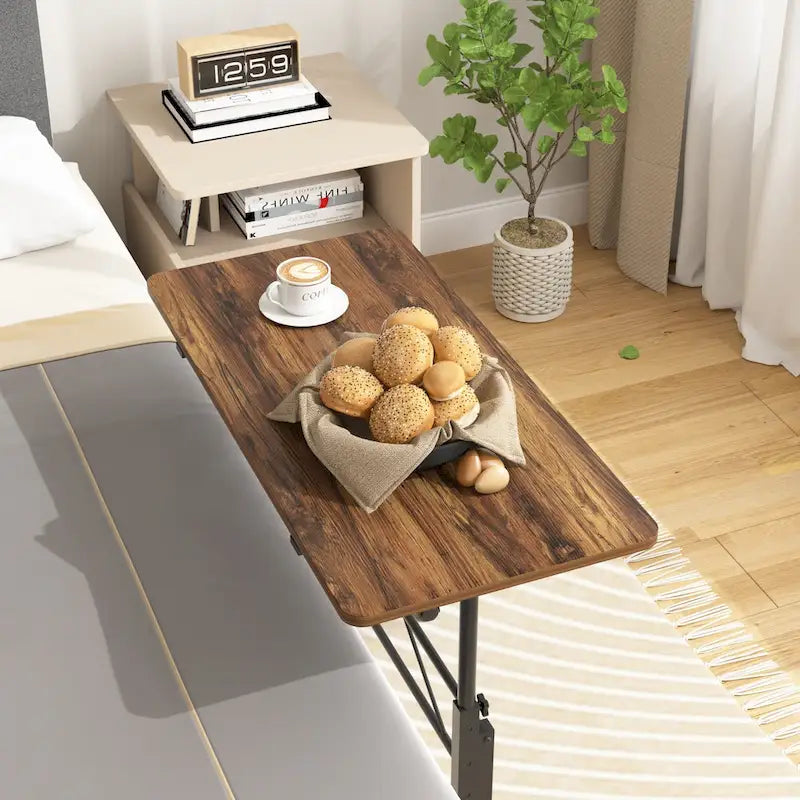 Mobile Stand Up Desk with Wheels, Small Standing Desk Adjustable Height, 31.5 Inch Portable Rolling Desks