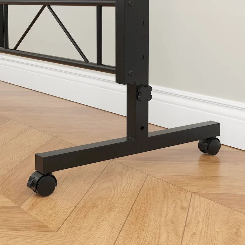 Mobile Stand Up Desk with Wheels, Small Standing Desk Adjustable Height, 31.5 Inch Portable Rolling Desks