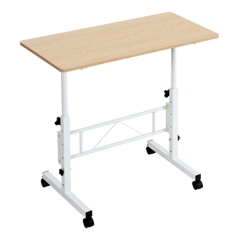 Mobile Stand Up Desk with Wheels, Small Standing Desk Adjustable Height, 31.5 Inch Portable Rolling Desks