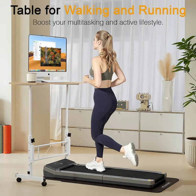 Mobile Stand Up Desk with Wheels, Small Standing Desk Adjustable Height, 31.5 Inch Portable Rolling Desks