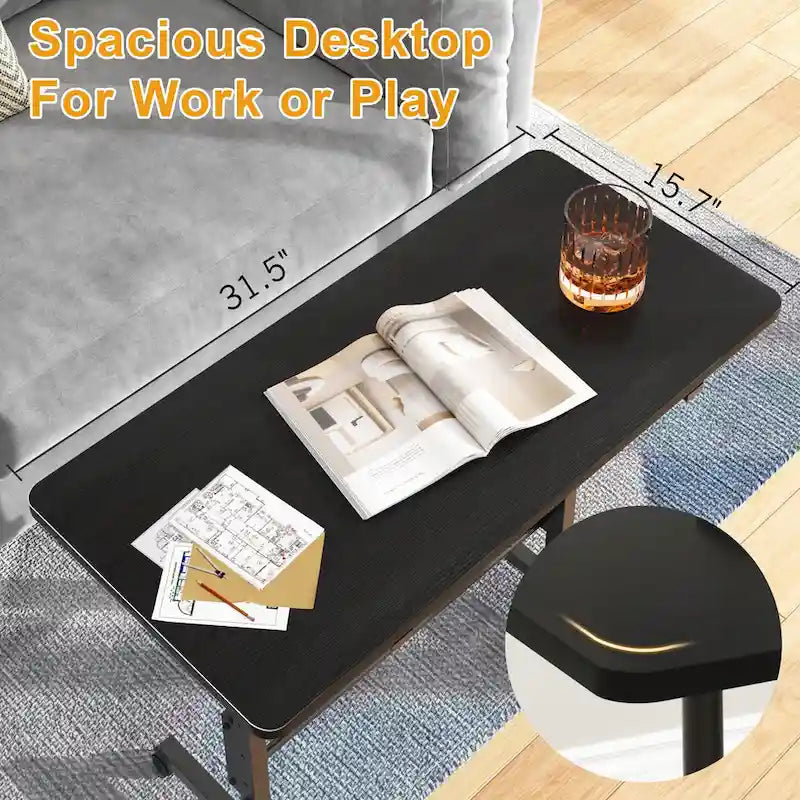 Mobile Stand Up Desk with Wheels, Small Standing Desk Adjustable Height, 31.5 Inch Portable Rolling Desks