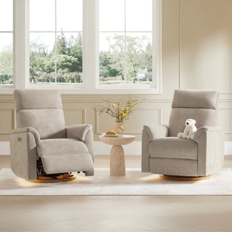 Maire Power Swivel Nursery Recliner Chair with Nightlight