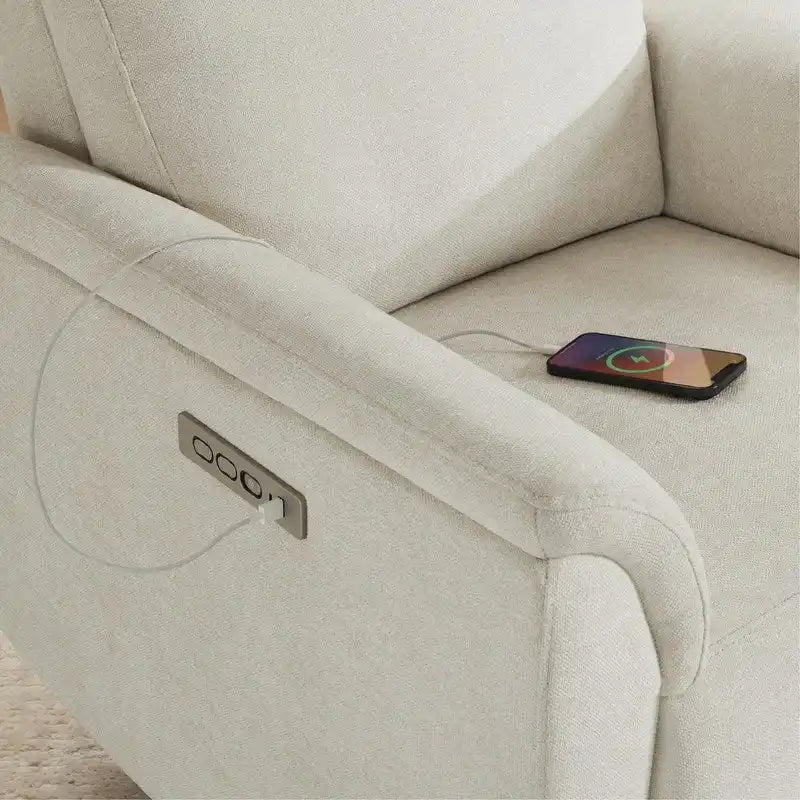 Maire Power Swivel Nursery Recliner Chair with Nightlight