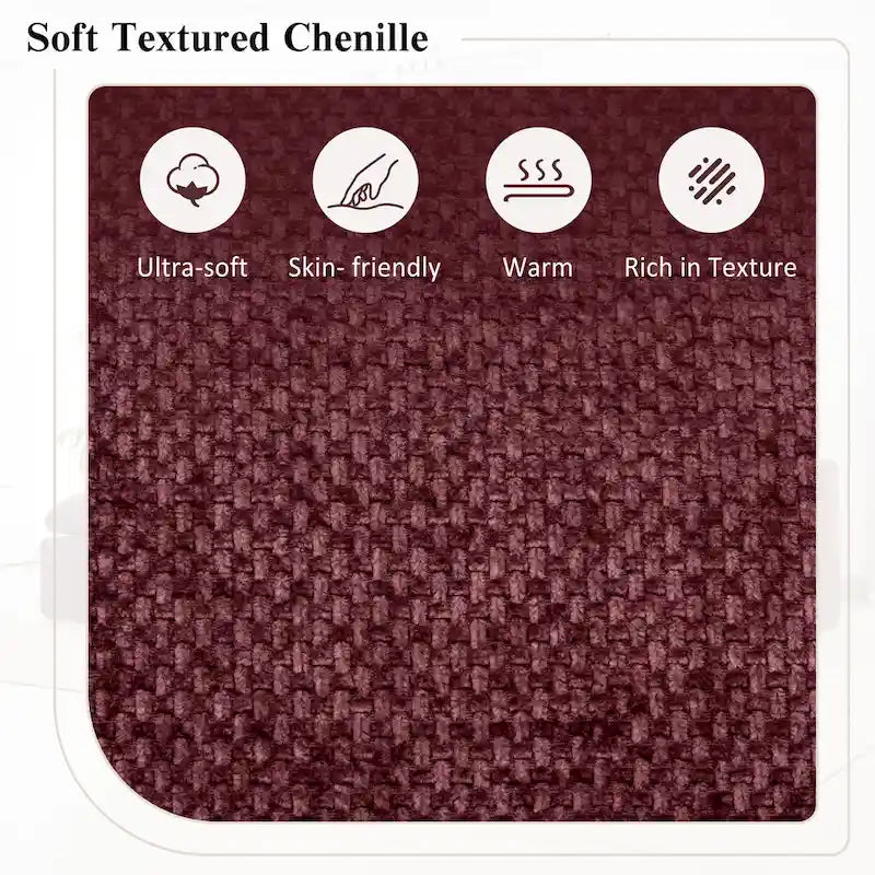 L-Shaped Reversible Sectional Sofa Chenille Fabric Couch Chaise