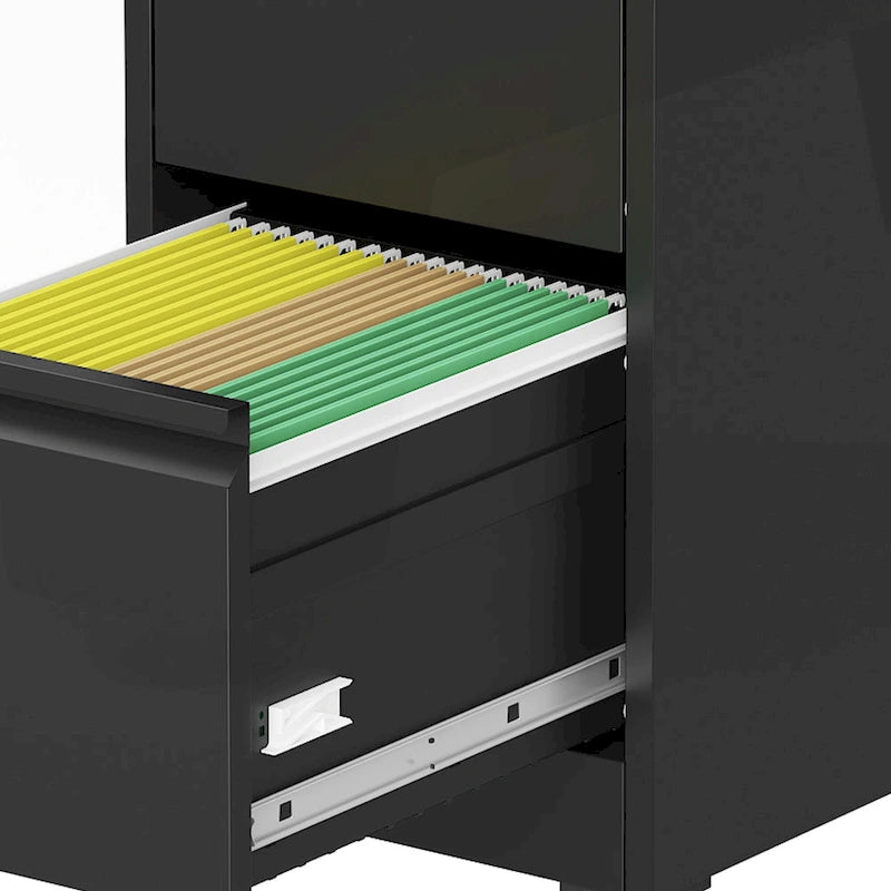 Versatile Locking Metal File Cabinet with Wheels for Home and Office Use