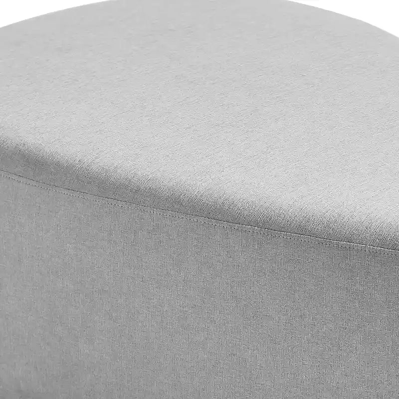 43 Rounded Triangle Upholstered Ottoman, Oversize Fabric Ottoman Footstool