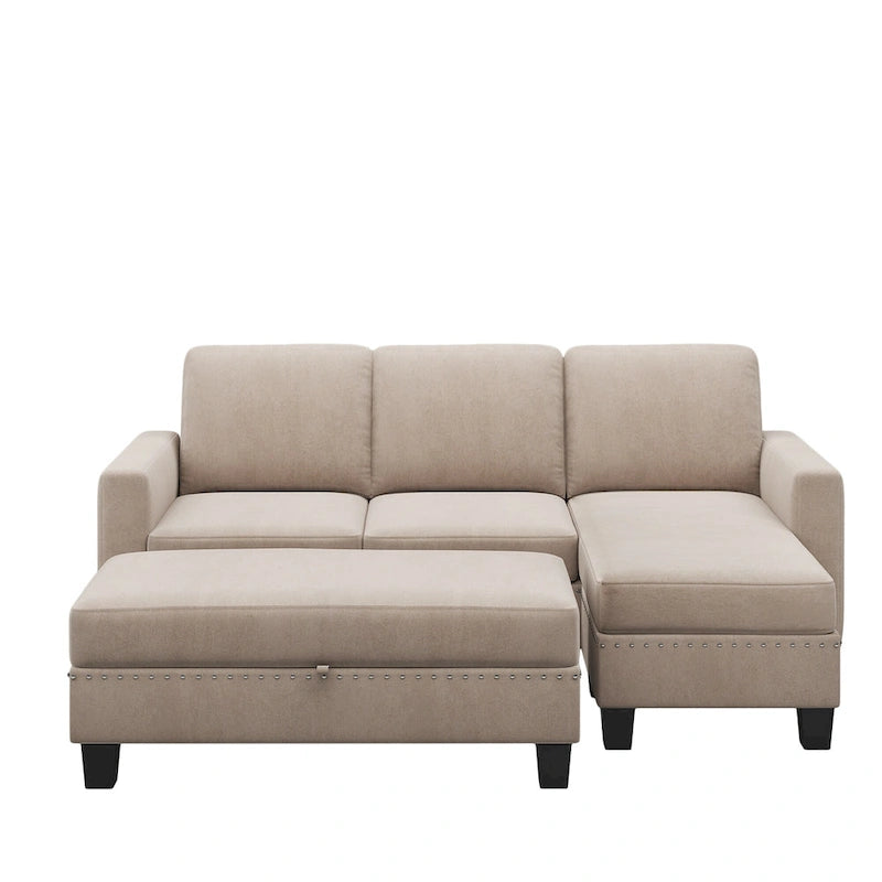L-Shaped Reversible Modular Sectional Couch,Upholstered Sectional Sofa