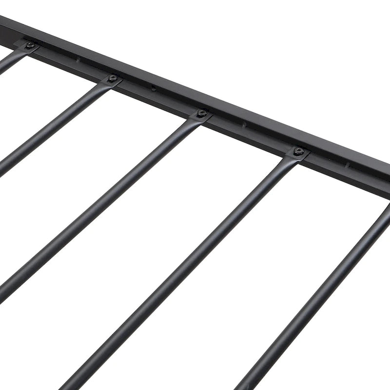 Full Size Metal Platform Bed with Drawers and Storage Headboard