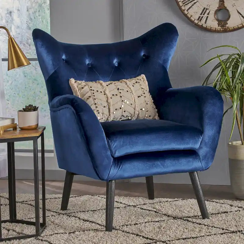 34.25 Velvet Wingback Arm Chair