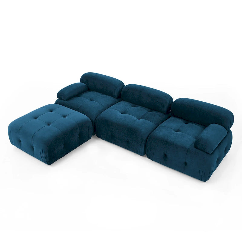 Blue 93 Modular L-Shaped 4-Seater Sofa with Reversible Ottoman