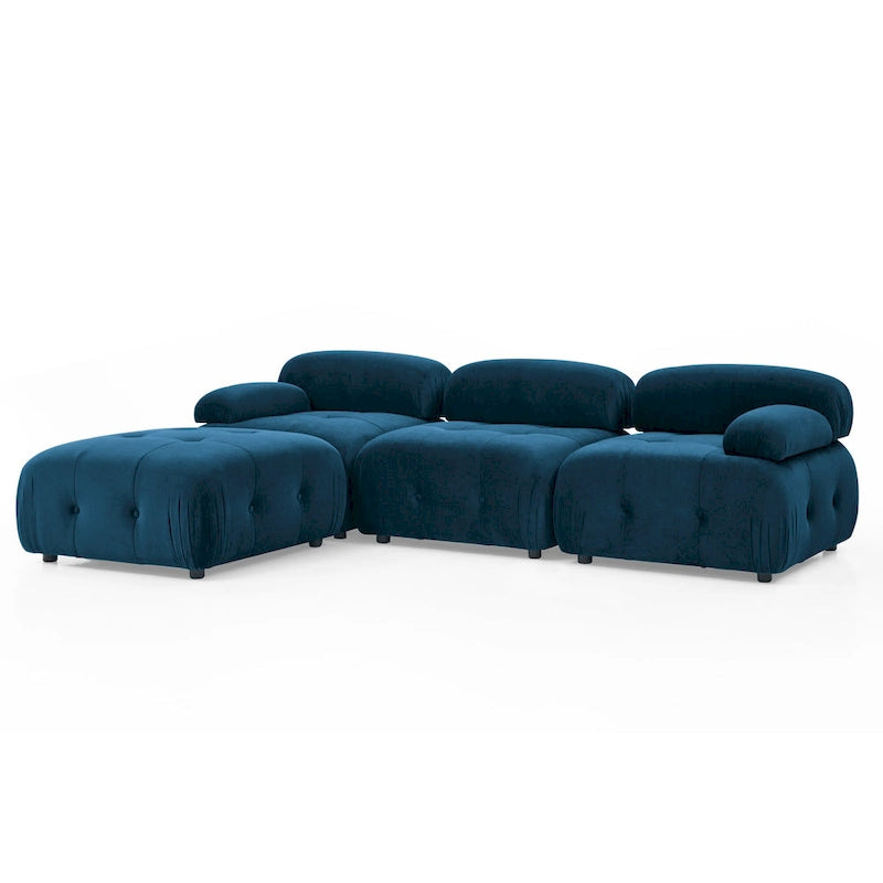 Blue 93 Modular L-Shaped 4-Seater Sofa with Reversible Ottoman